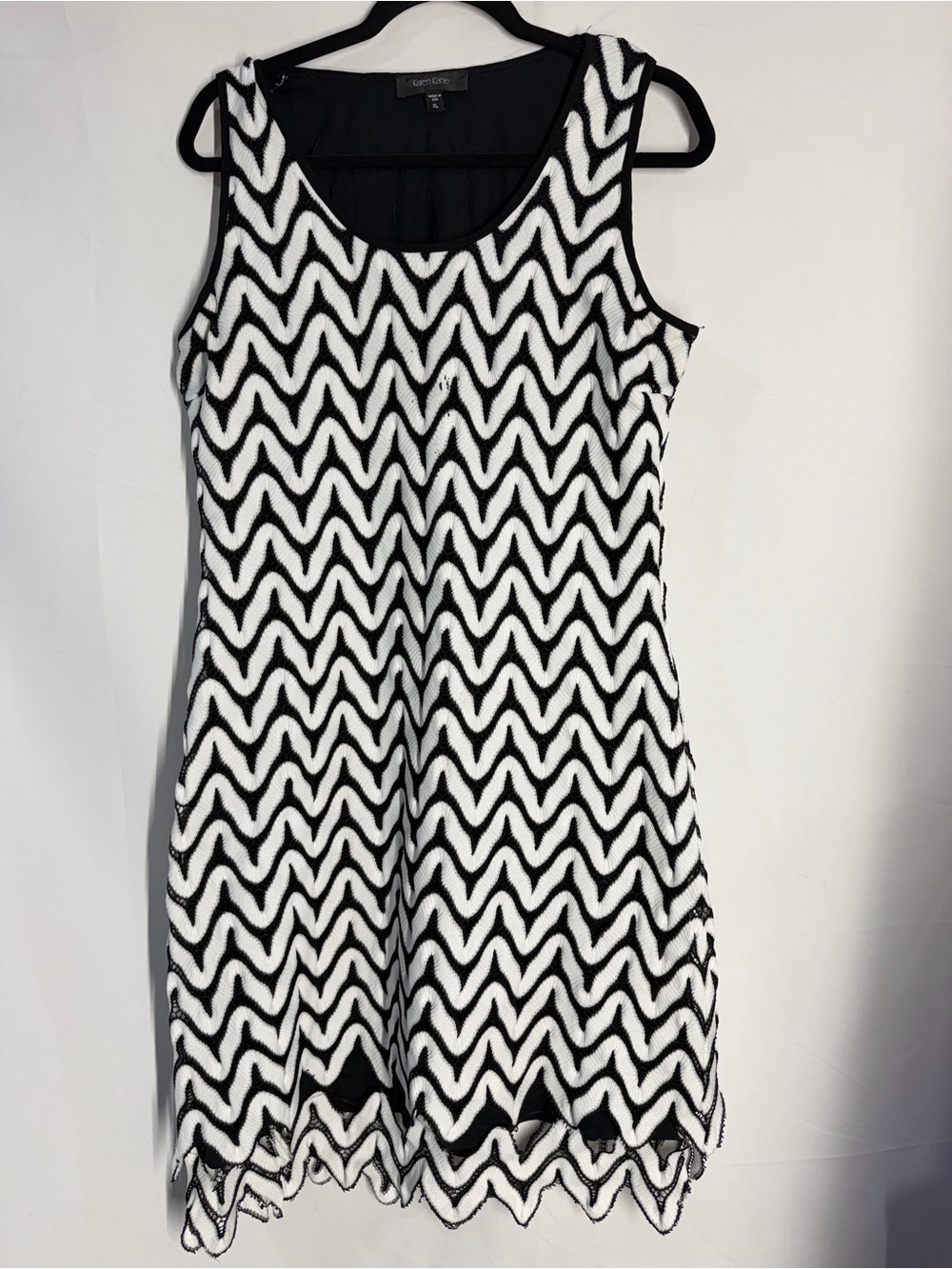 Karen Kane Black & White Chevron Mini Dress